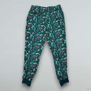 Kids Green Christmas Pajama Pants Holiday Botanical Sleepwear XL 14/16